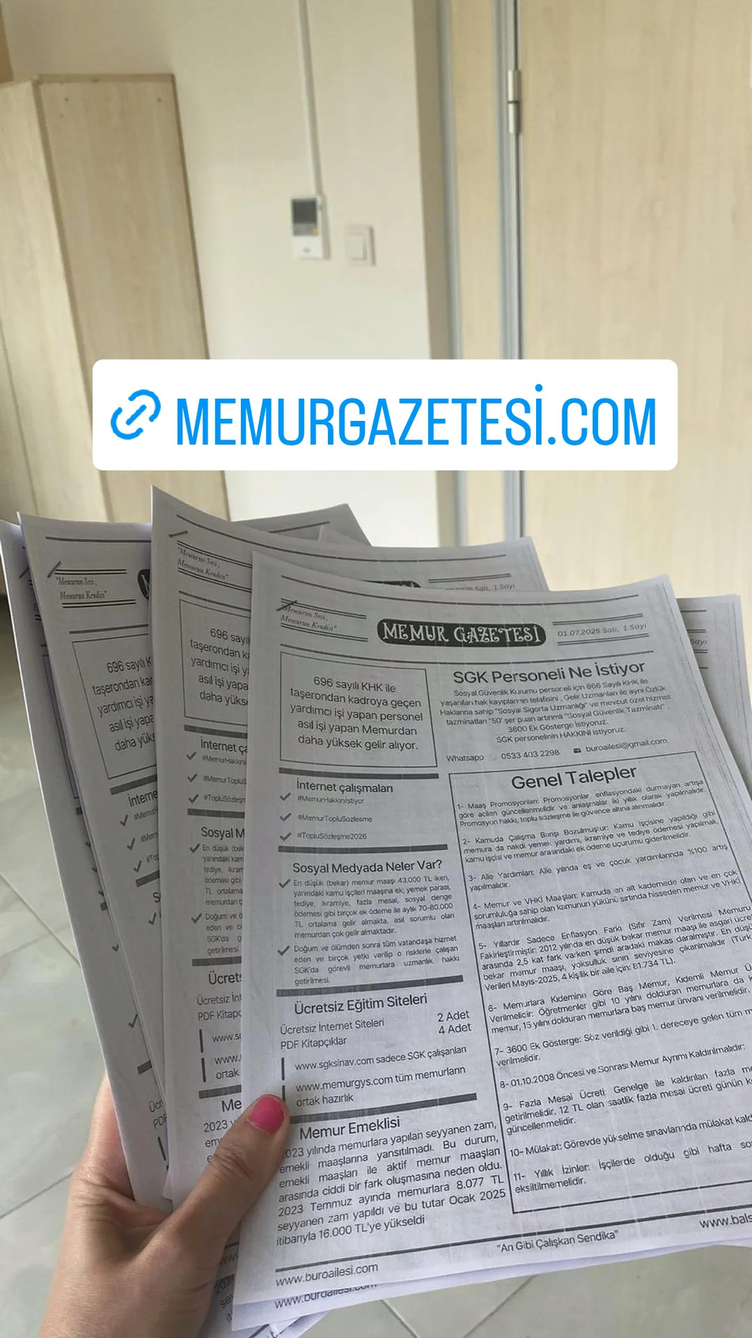 Memur Gazetesi 01.0.7.2025 İlk sayısı Çıkmıştır.